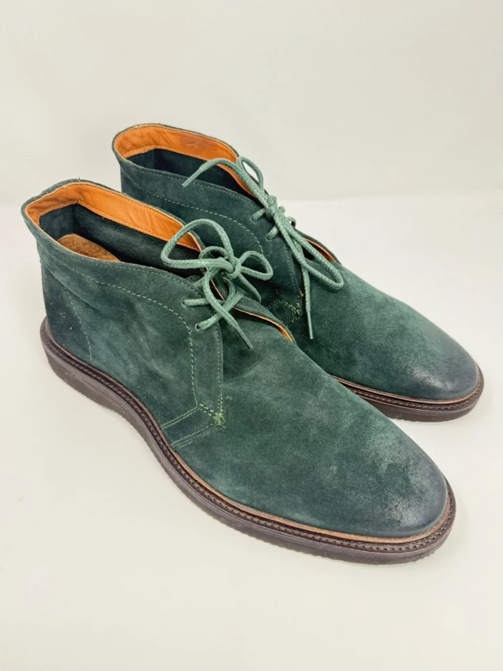 Frye Paul Chukka Lite Lace-Up Ankle Boots Pine Suede Leather Men's Size 11.5D